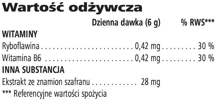 Night Mode - składniki odżywcze